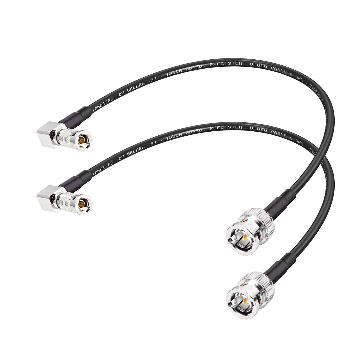 Superbat HDBNC to BNC Cable SDI BNC Male to HDBNC Male Cable Right Angle Belden 1855A, Support 3G/6G/12G-SDI,for Blackmagic Video Assist Monitor Camera Video Switcher 2-Pack