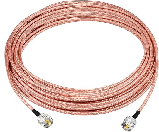 Superbat CB Coax Cable Low Loss PL-259 UHF Male to Male High Power RG142 Jumper 50 Ohm Coax Cable for HAM Radio CB Radio Antenna Analyzer Dummy Load SWR Meter