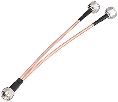 Superbat F Type Splitter Cable 6inch F Male to F Dual Male Coax 75 Ohm TV Splitter for Cable Box, Modem, TV Aerial, Satellite etc.