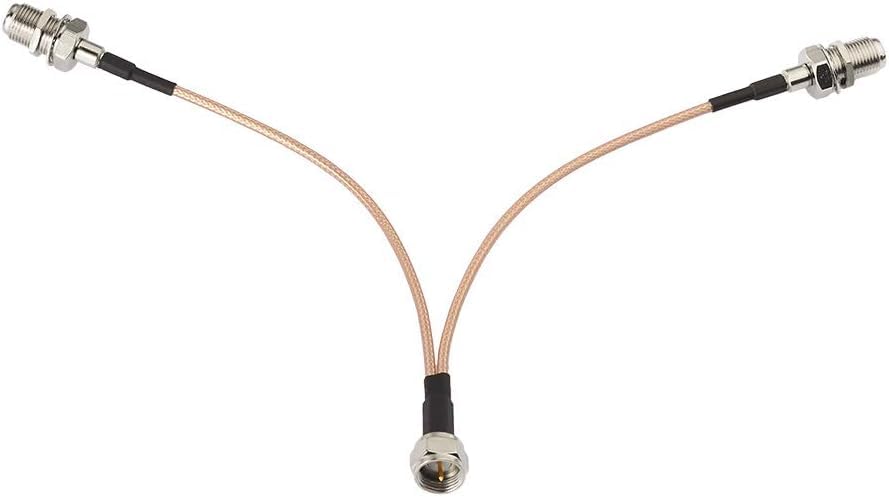 Superbat F-Type RG6 Splitter Coax Cable 75Ohm TV Antenna 3 Way Splitter Combiner F Male to F Dual Female RG316 Coaxial Cable 6inch 2-Pack