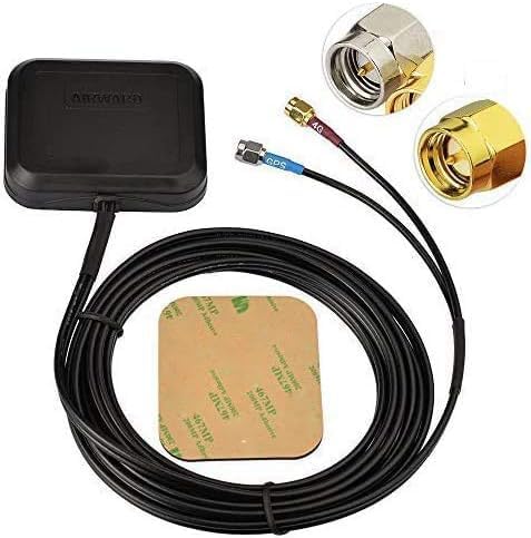 Superbat Vehicle GPS + 4G LTE Magnetic Mount Combination Antenna with SMA Connector for GPS Navigation Head Unit Car Telematics 4G LTE System