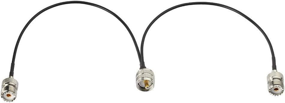 Superbat PL-259 Splitter Cable Pl259 to Dual SO239 Low Loss Splitter Cable (12 Inch RG174) for HAM Radio CB Radio Antenna Analyzer Dummy Load SWR Meter