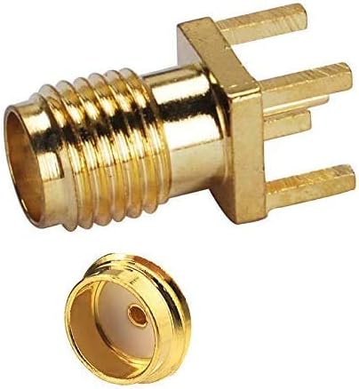 10pcs SMA Female PCB Panel Edge Mount Connector Straight Solder RF Coaxial Adapter Vertical Thru Hole Goldplated