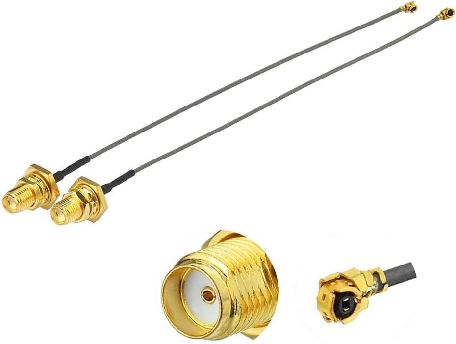 Superbat 2" U.fl/IPEX Cable Mini PCI to SMA Female Low Loss Coaxial Cable for Wireless Routers Mini PCIe Cards Network Extension Bulkhead Pigtail PCI WiFi WAN Repeater 2-Pack