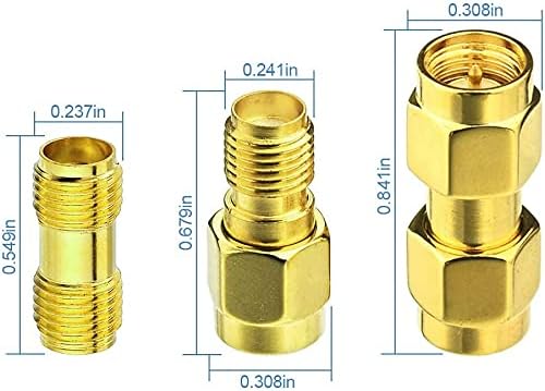 Superbat SMA Male to SMA Female Bulkhead RF Coaxial Cable RG8X Cable 15ft + 3pcs RF Coax SMA Adapter Kit for SDR Antenna Ham Radio,3G 4G LTE Antenna,ADS-B,GPS etc.
