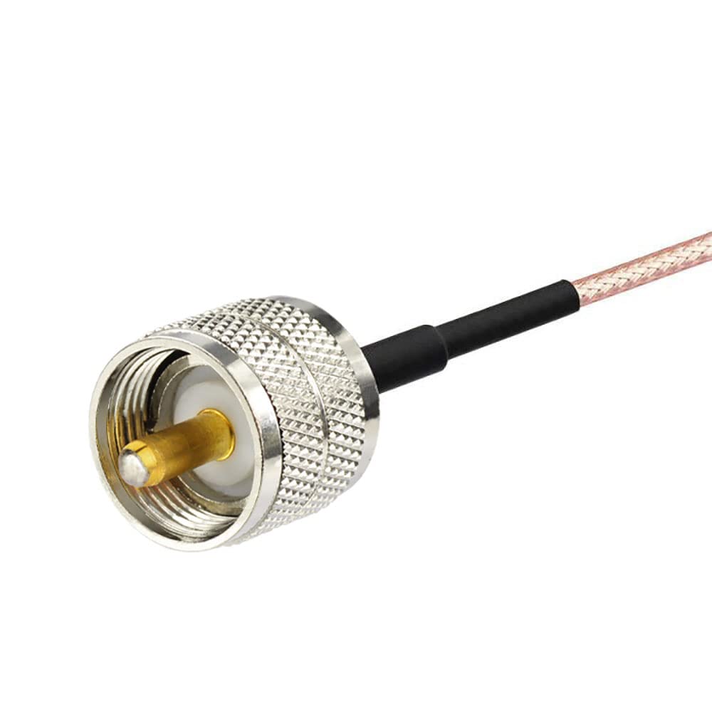 Superbat CB Coax Cable UHF PL-259 to SO239 Bulkhead Connector Cable (12inch RG316 Jumper) for VHF/UHF Radio Antenna Analyzer Dummy Load SWR Meter
