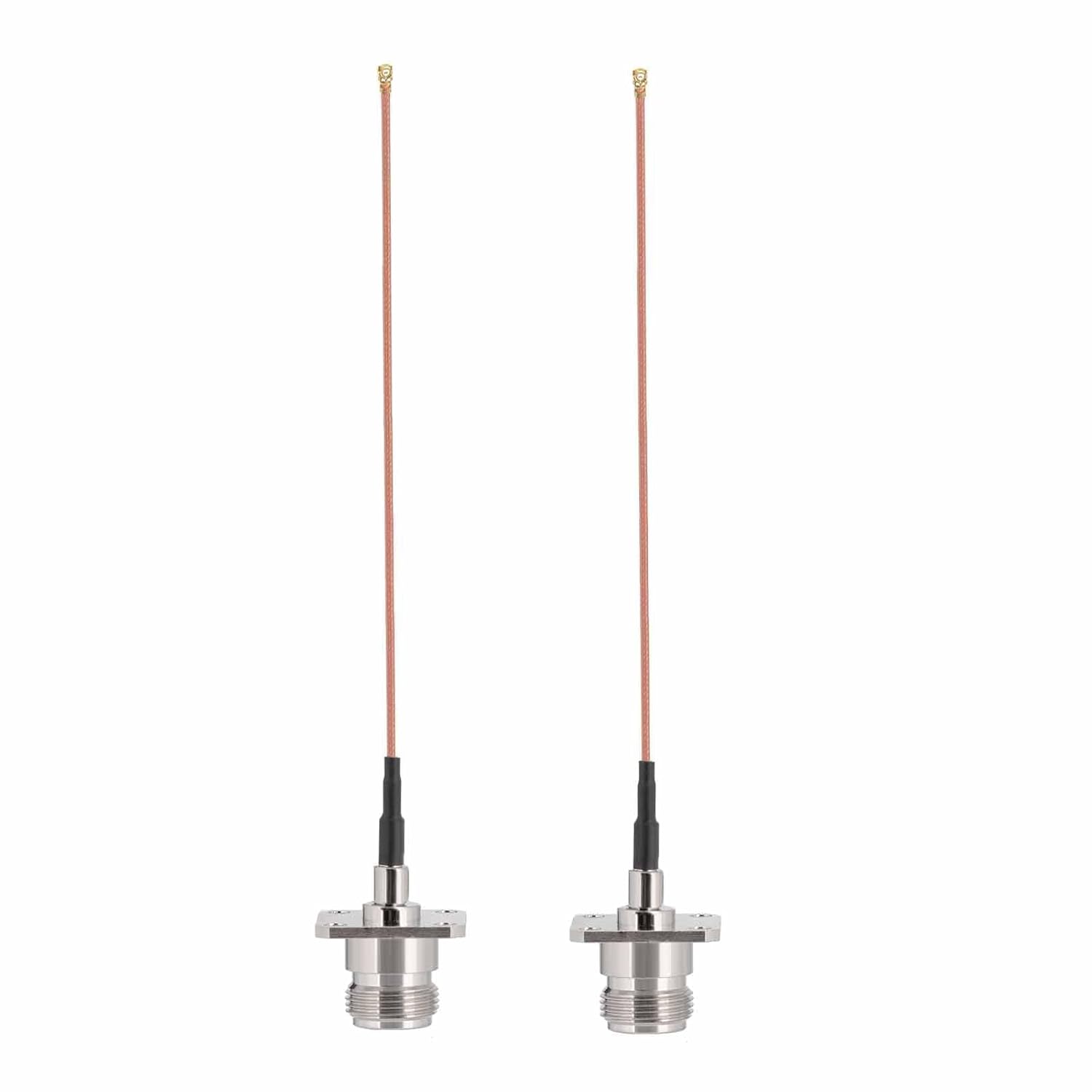 Superbat N Type Female 4 Hole Flange Panel Pigtail Cable Low Loss RG178 Coaxial Jumper(2Pcs) for T-Mobile 5G Gateway Router PCI WiFi Card LoRA Applications External Antennas