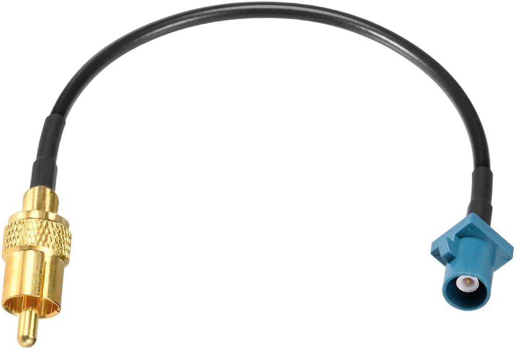 Superbat Fakra to RCA Cable, RCA Male to Blue Fakra Z Male Coax Pigtail 6" for Aftermarket Radio Head Unit Rear View Camera etc.