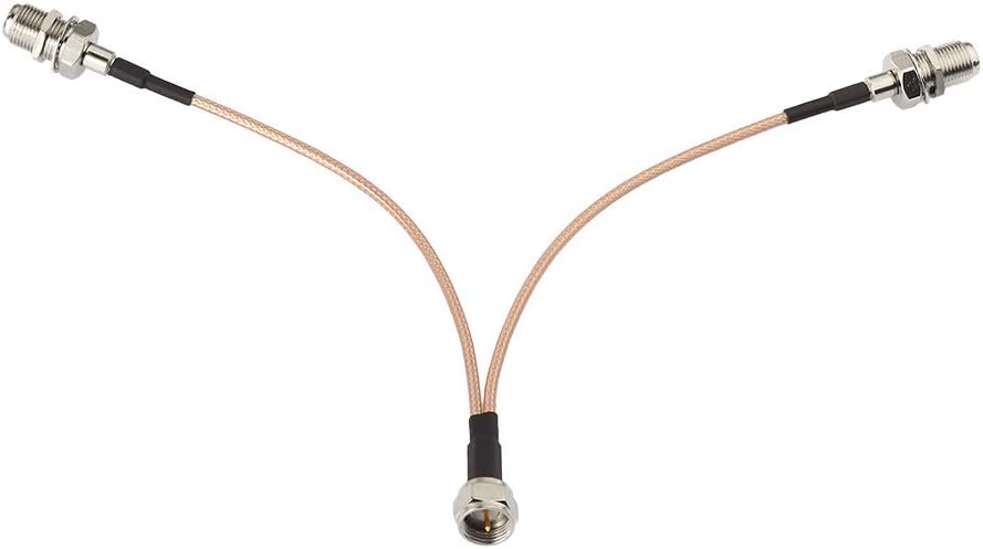 Superbat F-Type Splitter Cable F Male to F Dual Female Coax Splitter Cable V-Type F Type TV Splitter Cable Satellite 75ohm