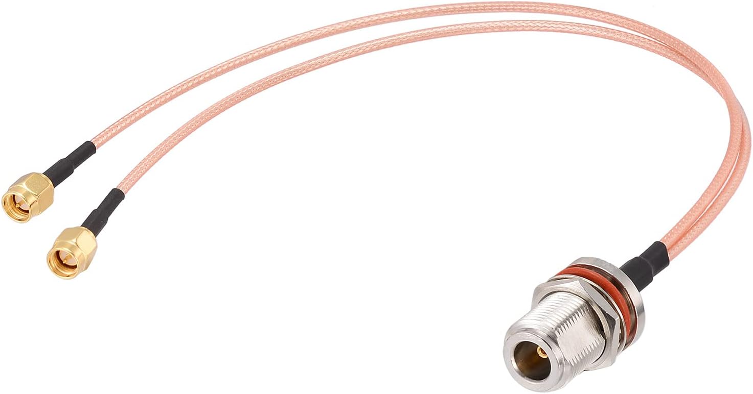 Superbat 1ft 30cm N Female to Dual SMA Male Coaxial Cable Splitter Adapter for 3G/4G/LTE/Ham/ADS-B/GPS/RF Radio & Antenna
