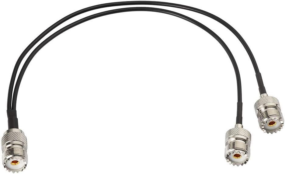 Superbat SO-239 Splitter Cable SO239 to Dual SO239 Low Loss Splitter Cable (12 Inch RG174) for HAM Radio CB Radio Antenna Analyzer Dummy Load SWR Meter