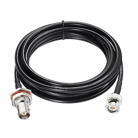 Superbat BNC Extension Cable 50 ohm RG58 2PCS 3FT BNC Male to Female Bulkhead Jumper Coax Cable for UHF/VHF Ham Radio/Wireless Microphone Antenna/CCTV/Amateur Radio etc.