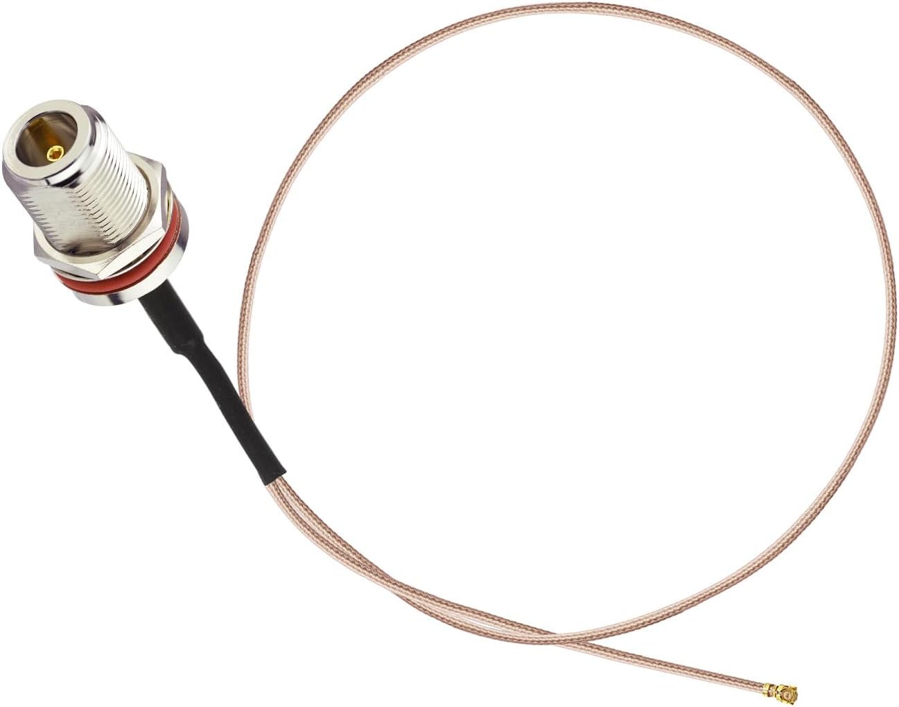 Superbat UF.L/IPX Female to N Type Female Bulkhead Mount Pigtail Cable 8inch Low Loss RG178 Coaxial Jumper(2Pcs) for RF Applications,Base Stations,PCI WiFi Card,Wireless Router,Gateway etc