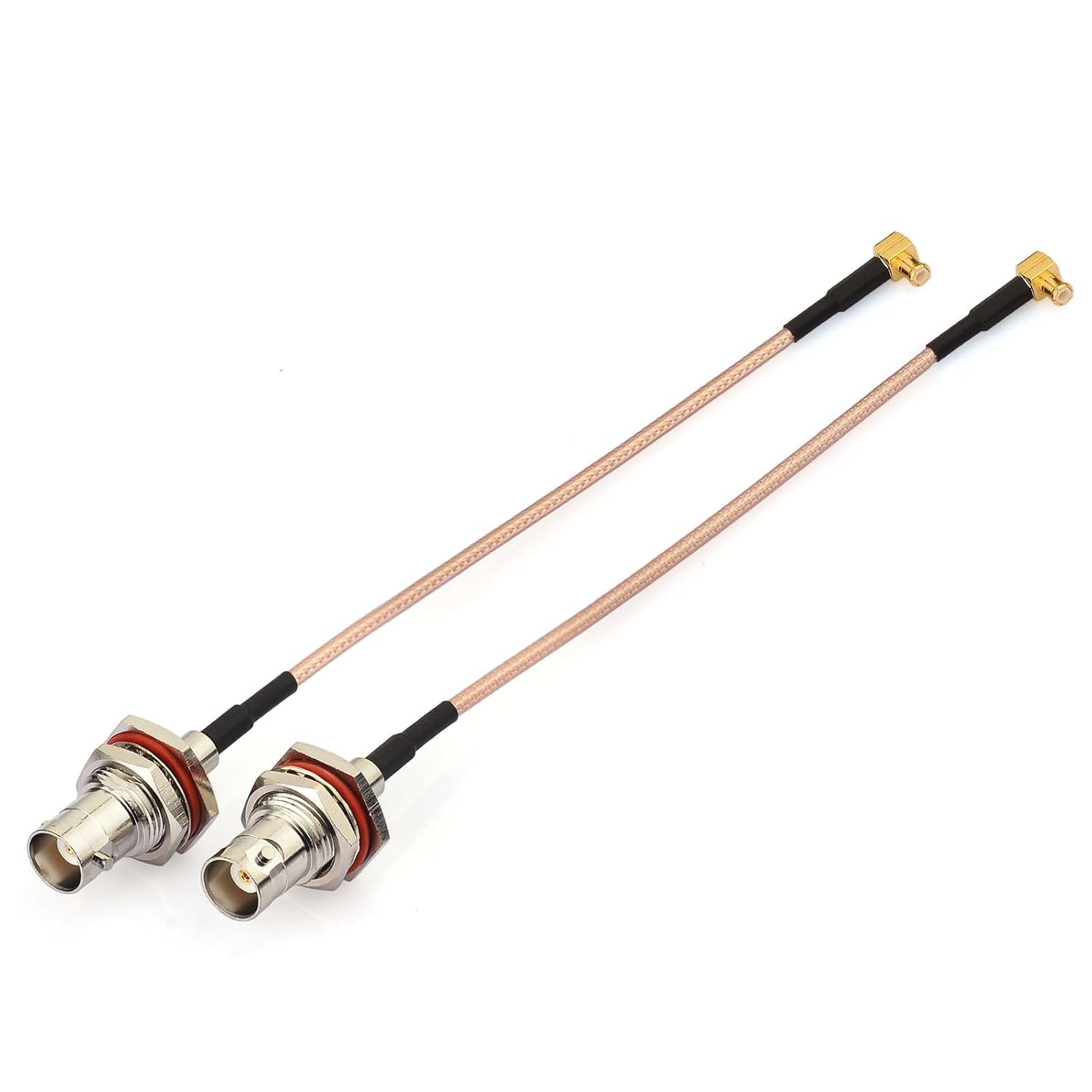 Superbat RF Coax Cables BNC Bulkhead Female to MCX Right Angle Male RG316 Coaxial Cable 6inch(2Pcs),Compatible with RF Applications SDR Antenna Amateur Radio HAM Radio etc.