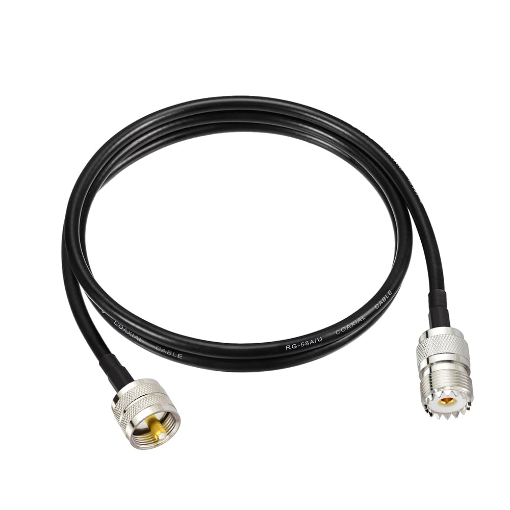 Superbat UHF CB Coax Cable , PL-259 UHF Male to Female Low Loss RG58 Jumper Cable CB Radio Cable for Antenna Switch, Antenna Analyzer, Dummy Load, SWR Meter etc., Black