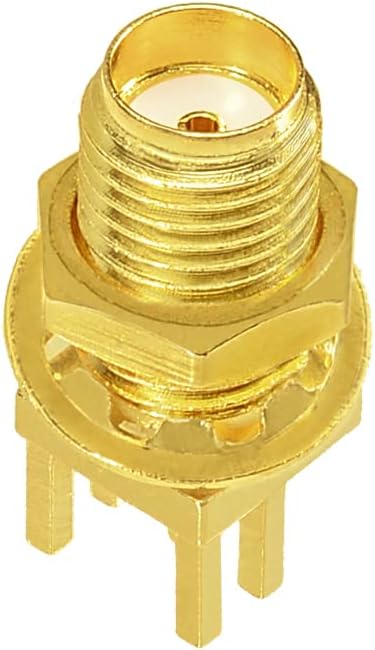 Superbat SMA Connectors SMA Female PCB Edge Mount Connector Solder RF Coaxial Adapter SMA Female Bulkhead Connector for 0.062 inch End Launch 10pcs