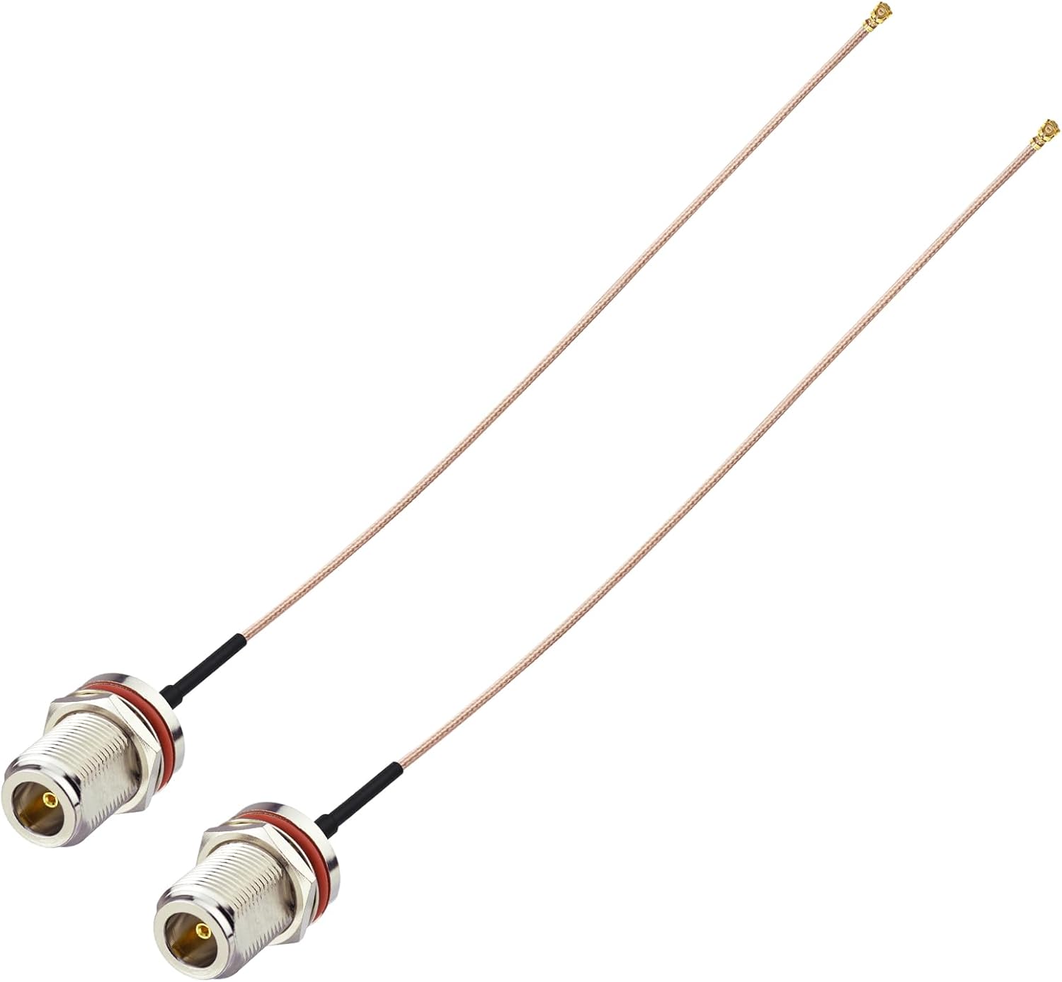 Superbat UF.L/IPX Female to N Type Female Bulkhead Mount Pigtail Cable 8inch Low Loss RG178 Coaxial Jumper(2Pcs) for RF Applications,Base Stations,PCI WiFi Card,Wireless Router,Gateway etc