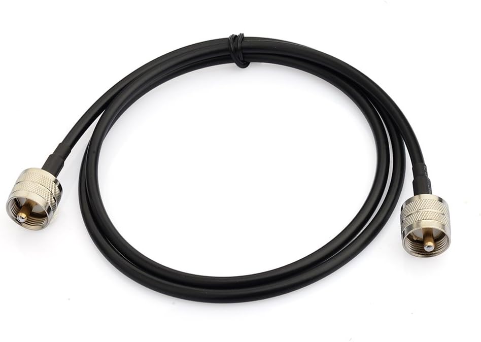 SUPERBAT High-Power CB Coax Cable UHF Male PL-259 to PL-259 UHF Jumper 3ft KSR240 Cable for HAM Radio CB Radio Antenna Analyzer Dummy Load SWR Meter