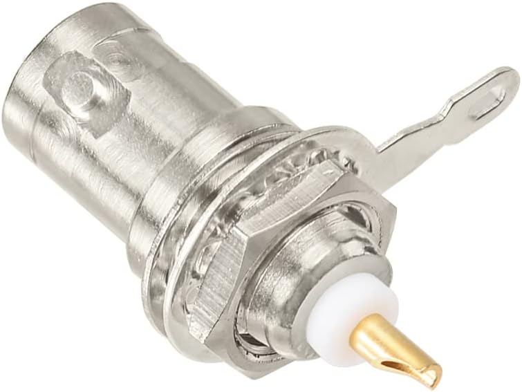 Superbat BNC Female Connector BNC Chassis Panel Mount Solder Nut Bulkhead RF Connector for Monitor Equipment RG58 RG59 RG6 RF Coaxial Cable Welding Machine Parts 5Pcs