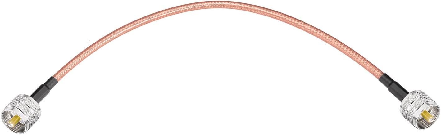 SUPERBAT CB Jumper Cable, UHF Male to Male PL-259 Jumper 12inch High Power Low Loss RG142 Digital Coax Cable for HAM & CB Radio Antenna Analyzer Dummy Load SWR Meter