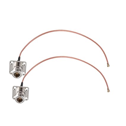 Superbat N Type Female 4 Hole Flange Panel Pigtail Cable Low Loss RG178 Coaxial Jumper(2Pcs) for T-Mobile 5G Gateway Router PCI WiFi Card LoRA Applications External Antennas