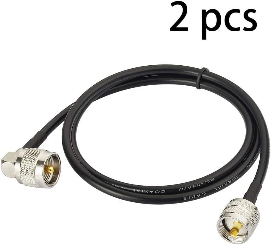 Superbat PL-259 Jumper Cable UHF (Pl259) Male to Male Low Loss Digital RG58 Coax Cable (3 Feet RG58) for HAM & CB Radio,Antenna Analyzer,Dummy Load,SWR Meter 2-Pack