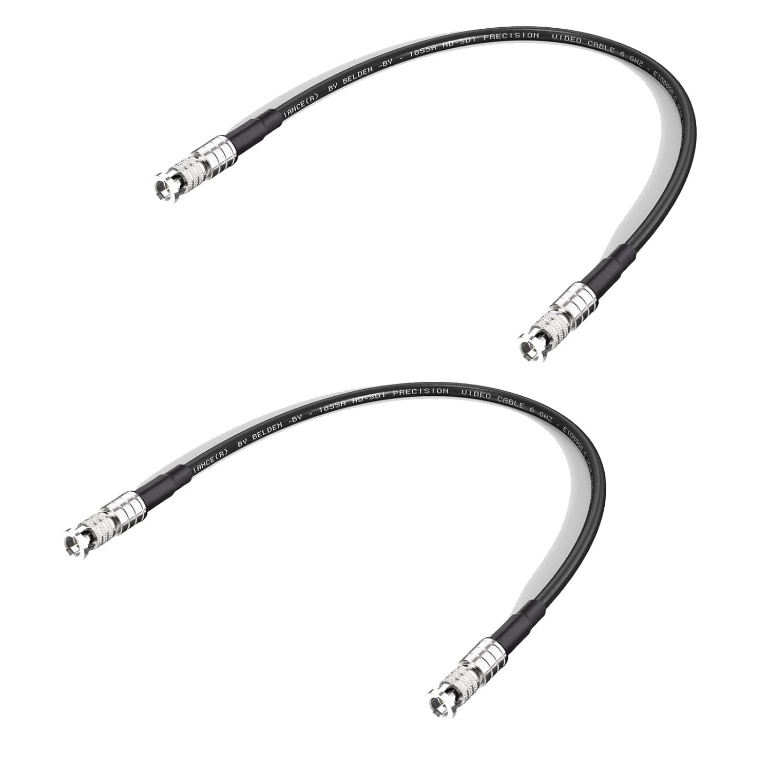 Superbat HDBNC Male to HDBNC Male Cable 75 Ohm Precision Flexible Belden 1855A Cable Broadcast-Grade Supports 3G/6G/12G-SDI, for Camera Router Video Switcher (2-Pack)