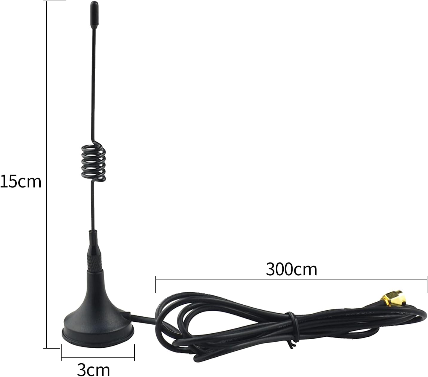 Superbat WiFi Antenna 2.4GHz Antenna Magnetic Base SMA Antenna with 10ft Extension Cable for Desktop PC Bluetooth Motherboard Wireless Network Card Router IP Security Camera Monitor etc. 2pcs