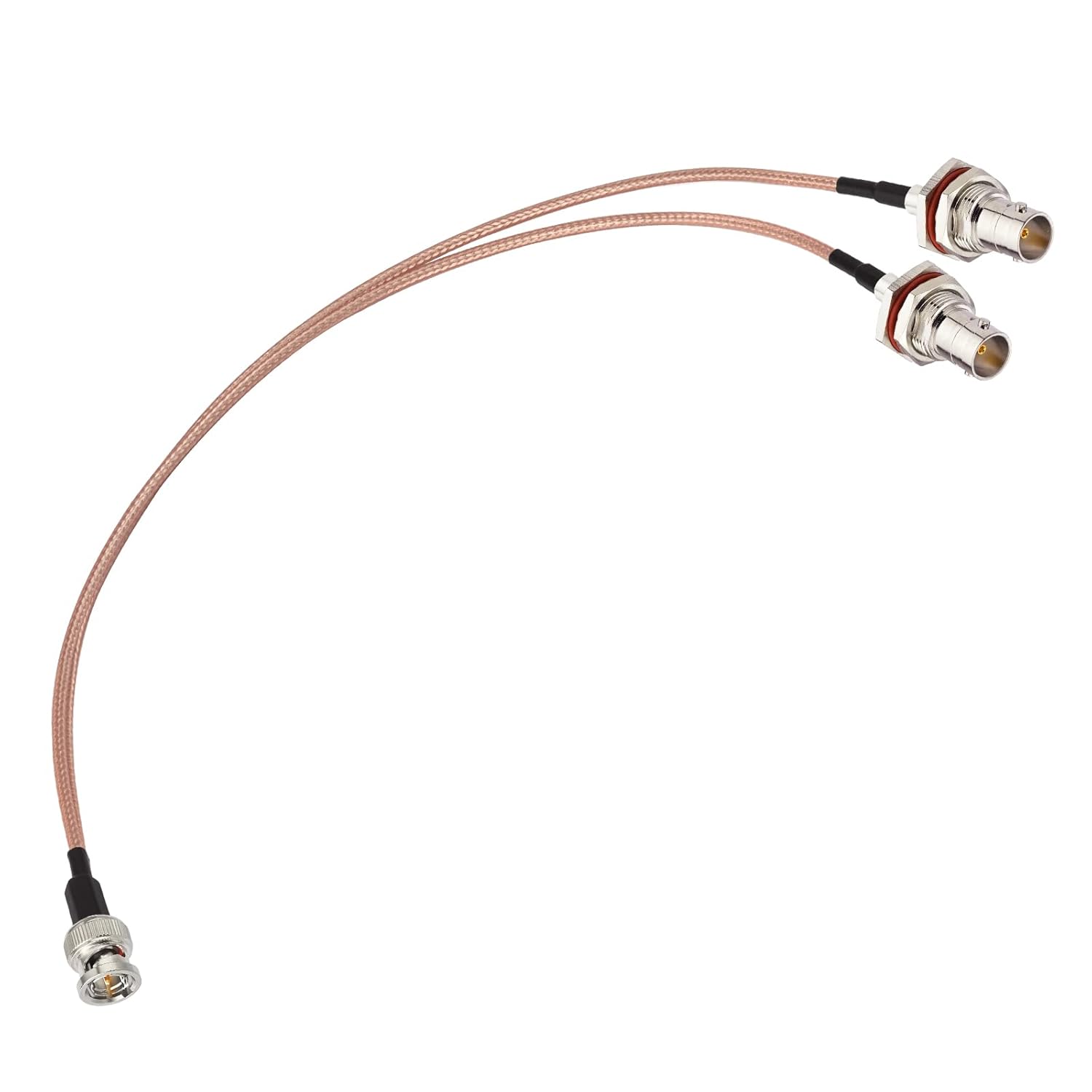 Superbat 1ft (30cm) 75 Ohm HD-SDI BNC Coax Splitter Cable (1 in 2 out) for Cameras, DVR Recorders, CCTV Monitors, SDI Converters, Video Splitters, etc.