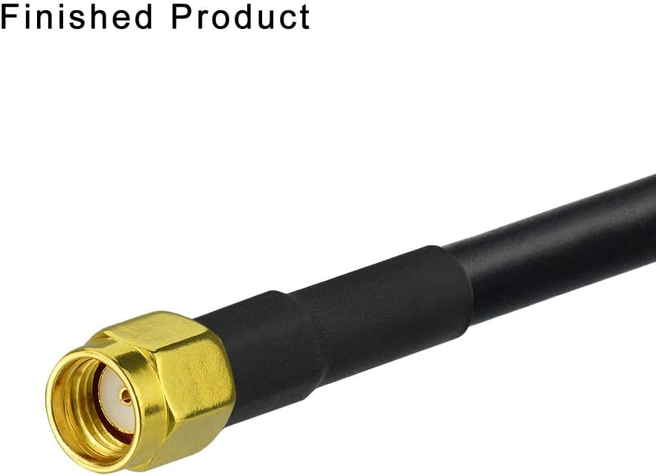 SUPERBAT RPSMA Crimp Connectors Kit RP-SMA Male + RP-SMA Female Crimp Solder Connectors Kit RG58 RG303 RG141 RG142 RG400 LMR195 Low Loss Coax Cable 10-Pack