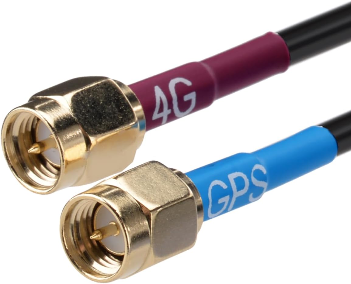 SUPERBAT 4G LTE Cellular GPS Adhesive Magnetic Mount Combination Antenna with SMA Male Connector for 4G LTE Industrial Gateway Mobile Router Trail Camera Gateway Modem Vehicle Car Truck Bus Van