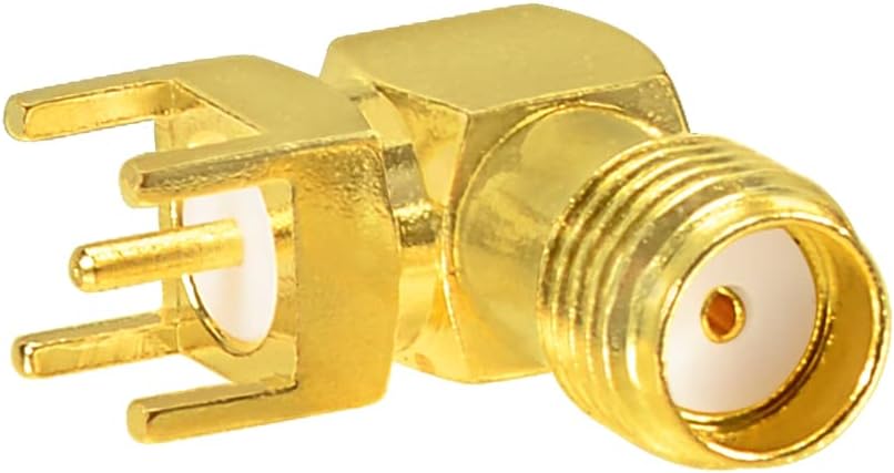 Superbat SMA Connectors Right Angle SMA Female PCB Edge Mount Connector Solder RF Coaxial Adapter 10pcs