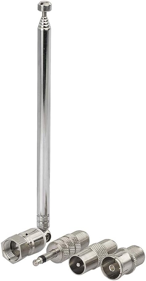 Click to see full view Superbat FM Antenna Telescopic 75 Unbal F Type Connector Radio Replacement Antenna with Adapter for TV AM FM Radio Stereo Receiver Bose Wave Radio etc.