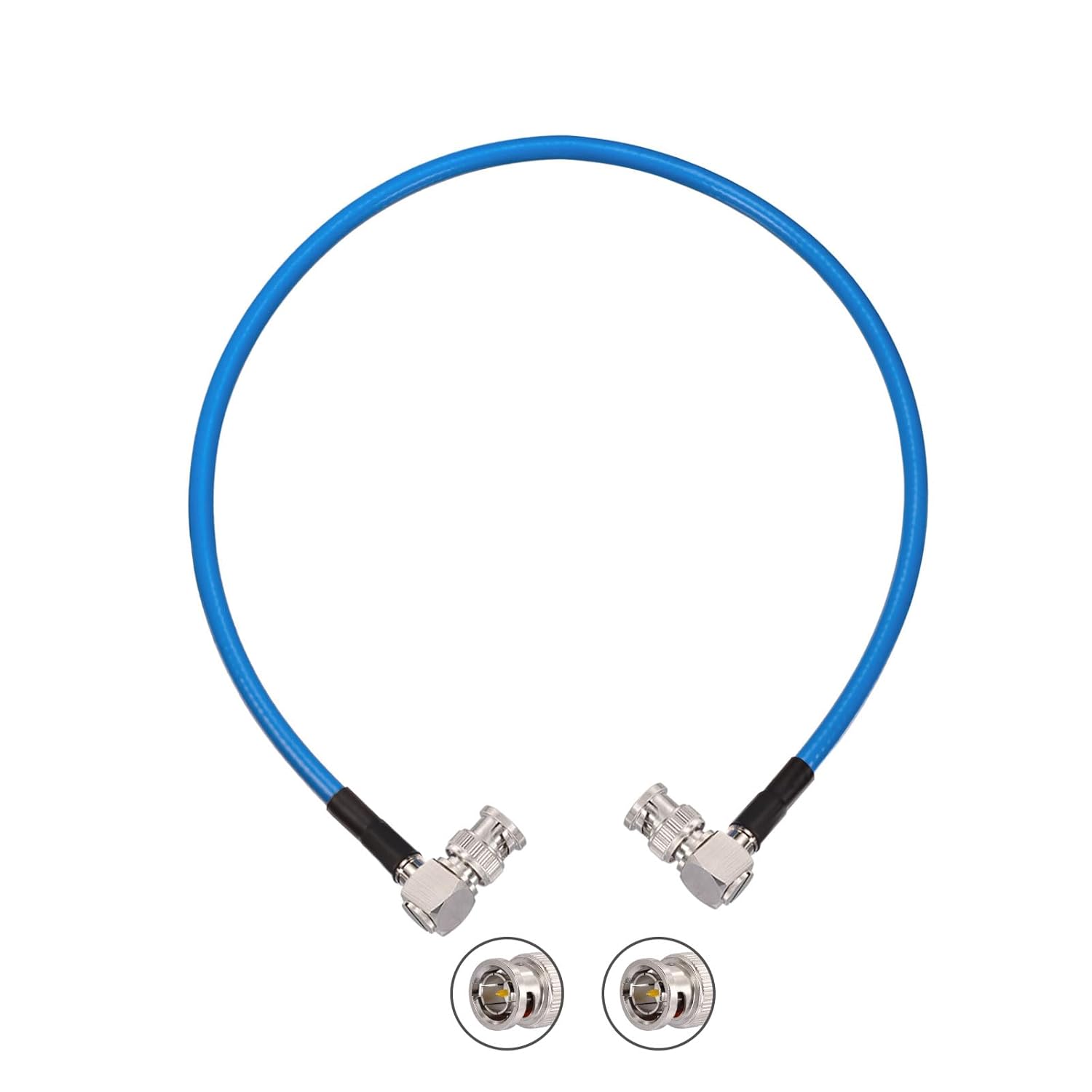 Superbat SDI Cable Short BNC Cable 3G/6G/12G Blue Belden 1694A Cable Supports HD-SDI/3G-SDI/4K/8K Monitor,Precision BNC Video Cable Right Angle to Right Angle