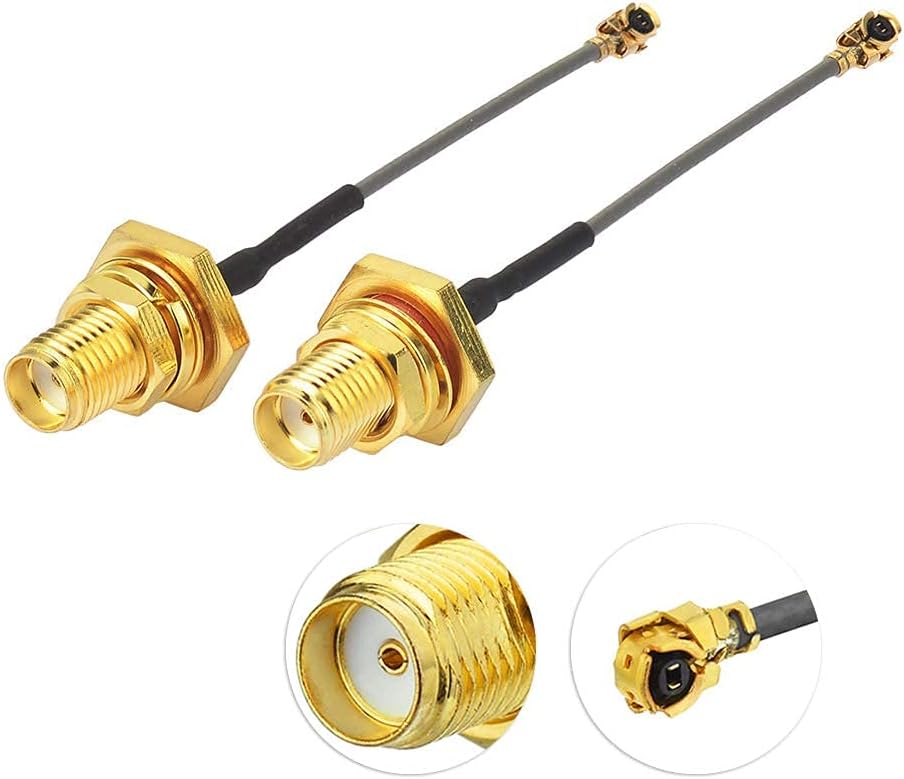Superbat 2" U.fl/IPEX Cable Mini PCI to SMA Female Low Loss Coaxial Cable for Wireless Routers Mini PCIe Cards Network Extension Bulkhead Pigtail PCI WiFi WAN Repeater 2-Pack