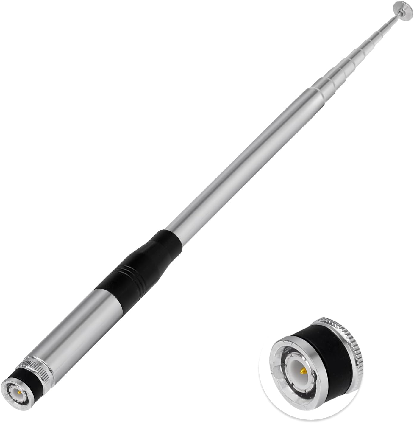 Superbat CB Antenna 27MHz Telescopic CB Radio Antenna Handheld Rod Portable Radio Antenna BNC Male Connector Compatible with Cobra Midland Uniden CB Radio
