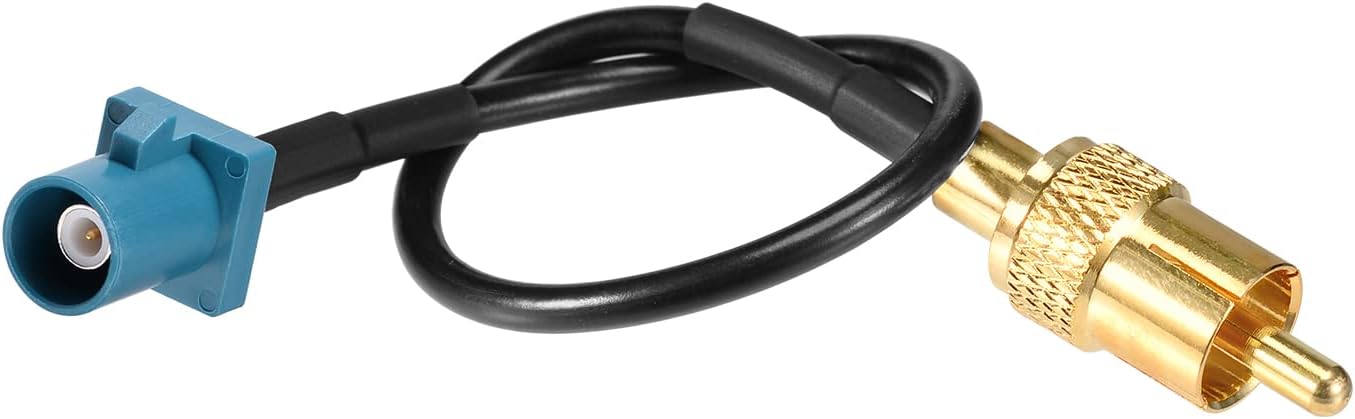 Superbat Fakra to RCA Cable, RCA Male to Blue Fakra Z Male Coax Pigtail 6" for Aftermarket Radio Head Unit Rear View Camera etc.