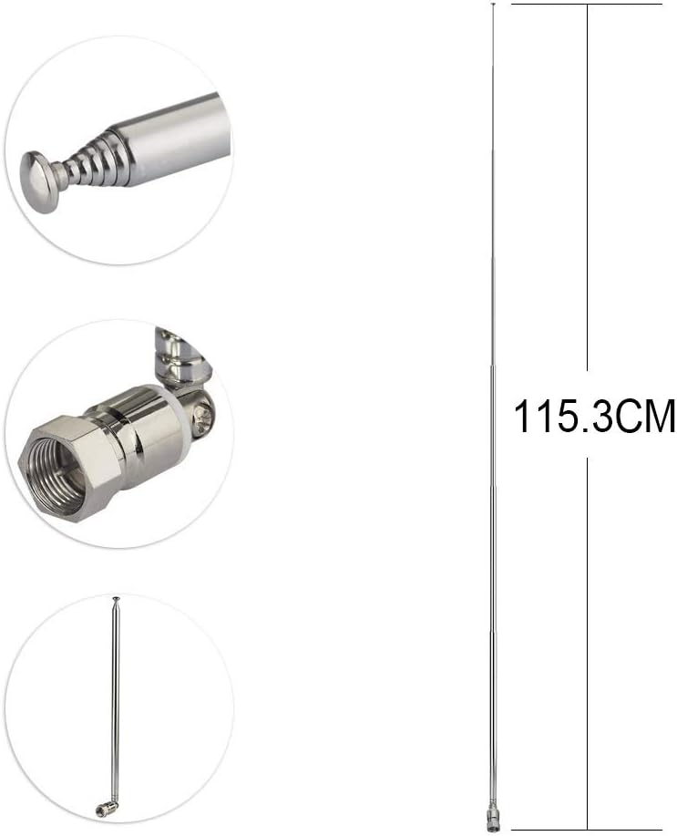 Superbat Telescopic FM Antenna for Stereo Receiver Indoor, FM Radio Antenna 75 Ohm UNBAL for Yamaha Onkyo Denon Table Top Home Theater Receiver Radio Receiver Antenna Tuner