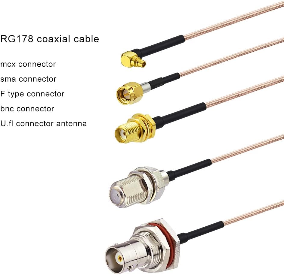 Superbat RG178 Coax Coaxial Cable 15ft 50 Ohm Low Loss Cord for Antennas Cable Microwave Radio Project etc.