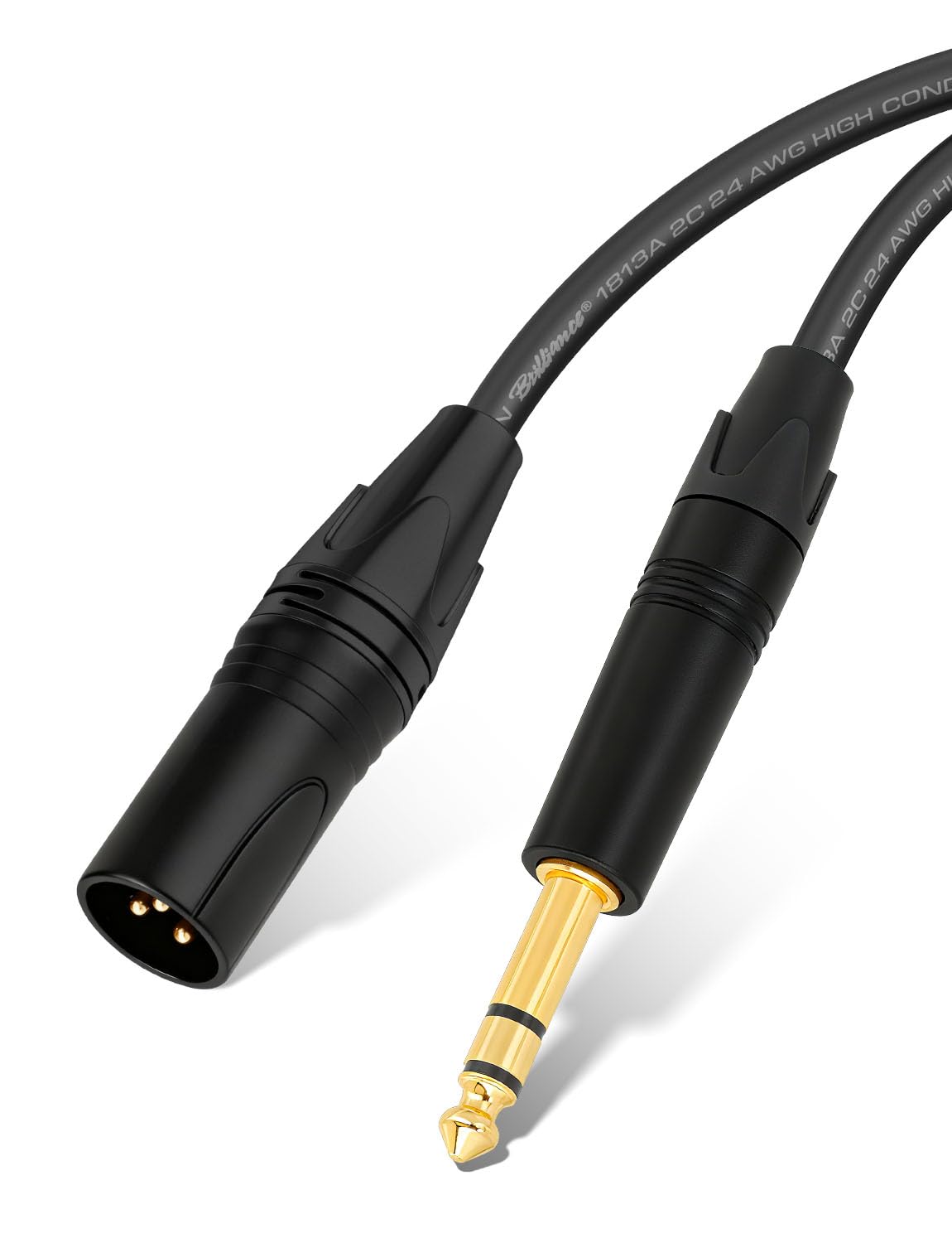 Superbat Balanced TRS to XLR Cable 3ft XLR Male to 1/4 TRS Male Stereo Audio Cable Belden 1813A Shielded for Bass Guitar, Microphone, Speaker,Noise-Free Pro Audio 2-Pack