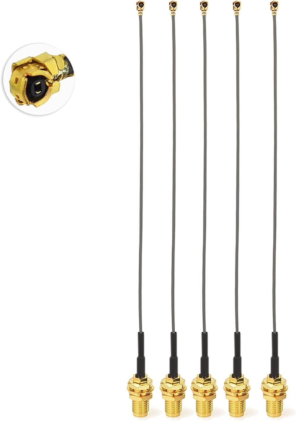 Superbat U.FL to RP-SMA Pigtail 12inch RP SMA Female to UFL/IPEX Cable for Wireless Routers Mini PCIe Cards Network PCI WiFi External Antenna Mod Tmobile Gateway 5-Pack