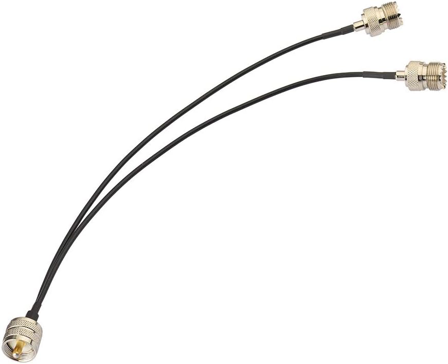 Superbat PL-259 Splitter Cable Pl259 to Dual SO239 Low Loss Splitter Cable (12 Inch RG174) for HAM Radio CB Radio Antenna Analyzer Dummy Load SWR Meter