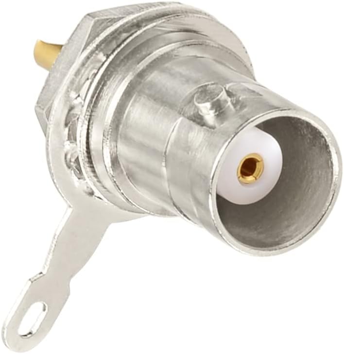Superbat BNC Female Connector BNC Chassis Panel Mount Solder Nut Bulkhead RF Connector for Monitor Equipment RG58 RG59 RG6 RF Coaxial Cable Welding Machine Parts 5Pcs