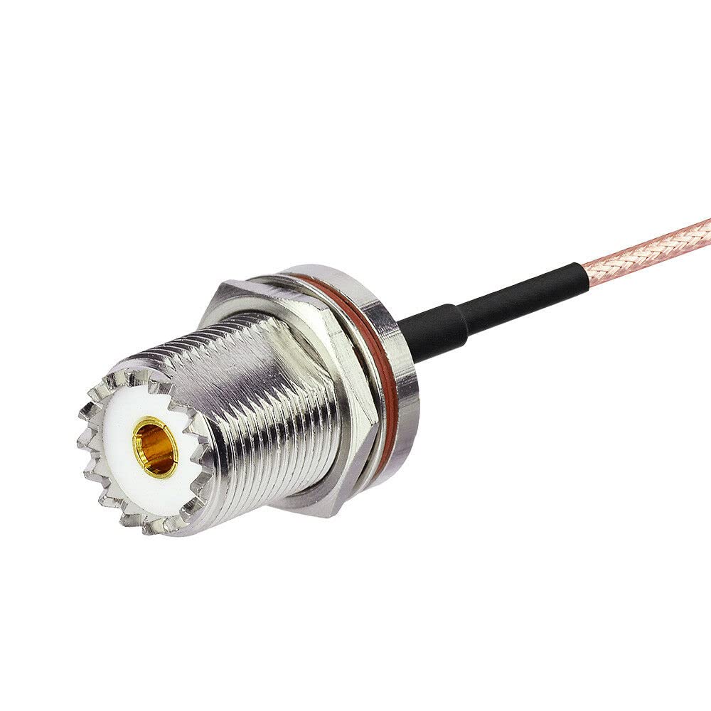 Superbat CB Coax Cable UHF PL-259 to SO239 Bulkhead Connector Cable (12inch RG316 Jumper) for VHF/UHF Radio Antenna Analyzer Dummy Load SWR Meter