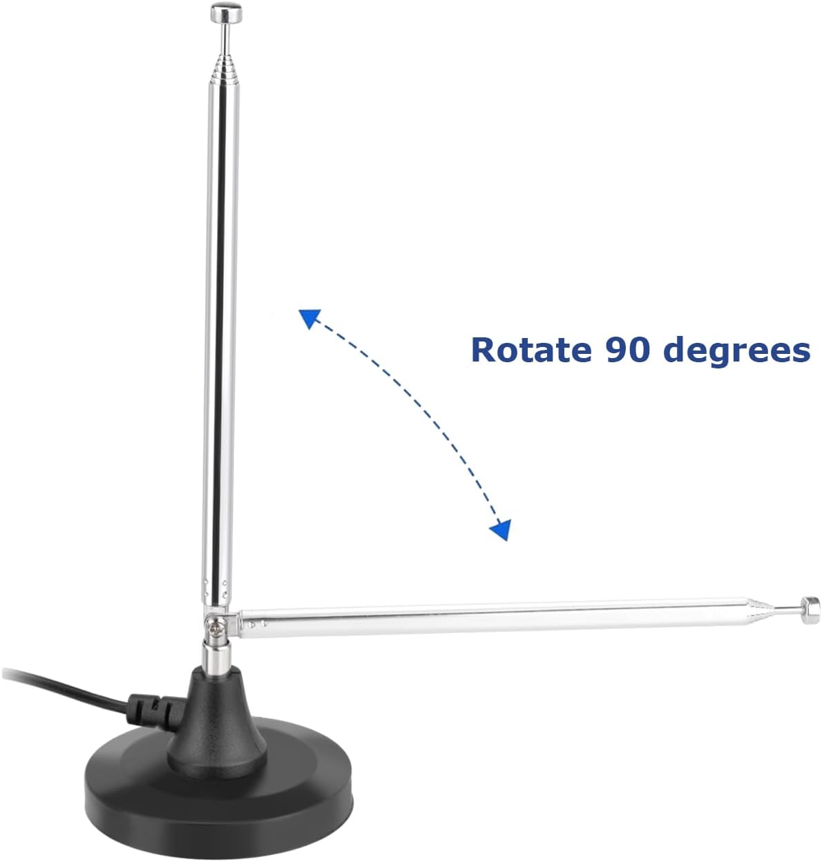 SUPERBAT Strong Magnetic Base Portable Telescopic FM Radio Antenna with 10ft Extension Cable for Yamaha Marantz Pioneer Onkyo Sherwood FM Radio Tuner AV Audio Bluetooth Home Theater Stereo Receiver