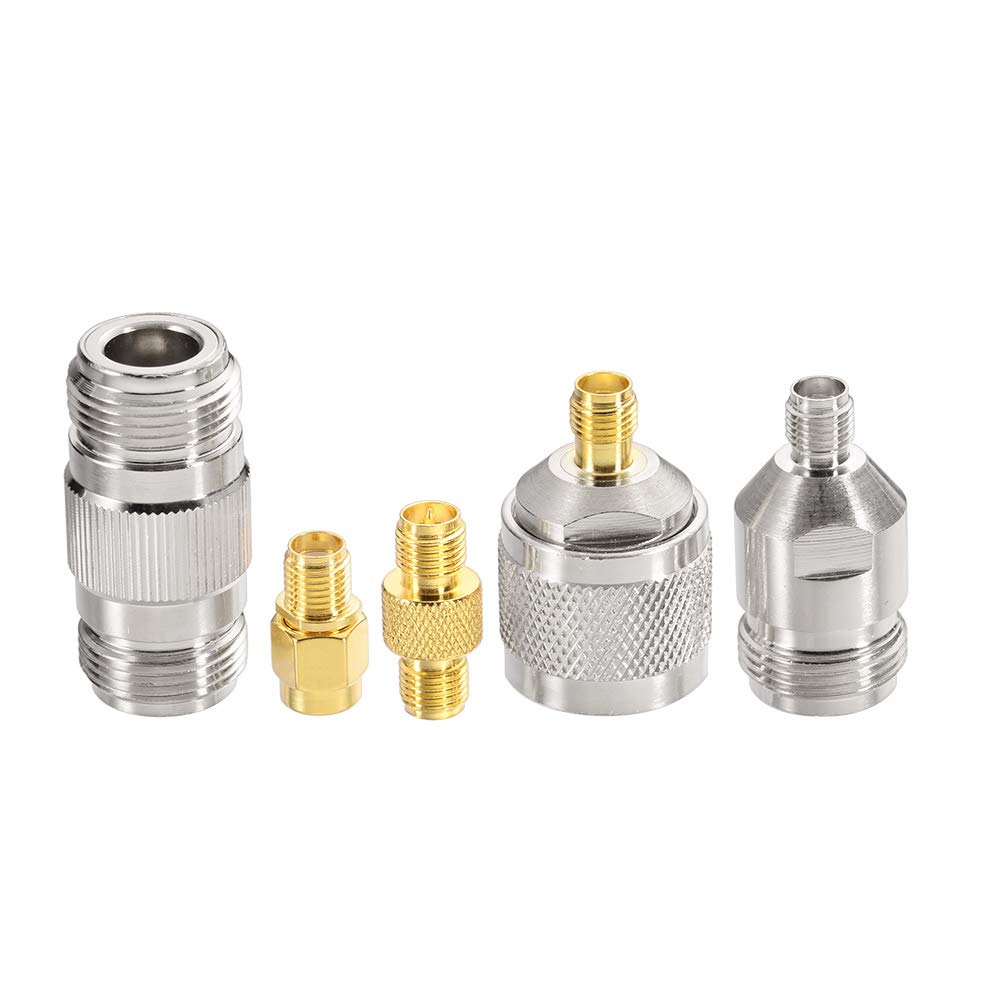 SUPERBAT SMA Male to N Male RF Coaxial Coax Cable 6inches + 5pcs RF Coax Adapter Kit, SMA-N Cable + SMA to N Male/Female Adapter KIT for Celling Antenna Router 3G 4G LTE Ham Antenna etc