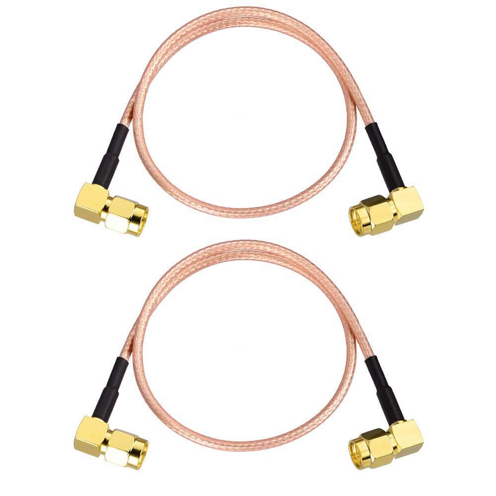 SUPERBAT SMA Extension 3ft Male to Male Right Angle Connector RG316 Cable Jumper for FPV Antenna Router WiFi Network Analyzer etc. 2-Pack