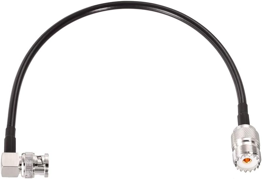 SUPERBAT BNC Male to SO239 RG58 Cable,UHF Female Jack to BNC Male Plug Adapter Jumper Cable for VHF Radio Mobile to Base Antenna scanners,12 Inch,2 Pcs