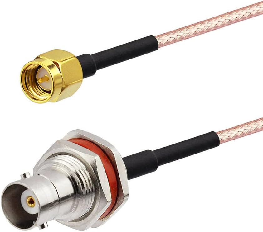 Superbat SMA to BNC Bulkhead Cable 50 Ohm SMA Male to BNC Female RG316 Coaxial Cable Jumper (6inch 2-Pack) for Ham Radio Scanner Antenna Wi-Fi Wireless LAN Devices etc.