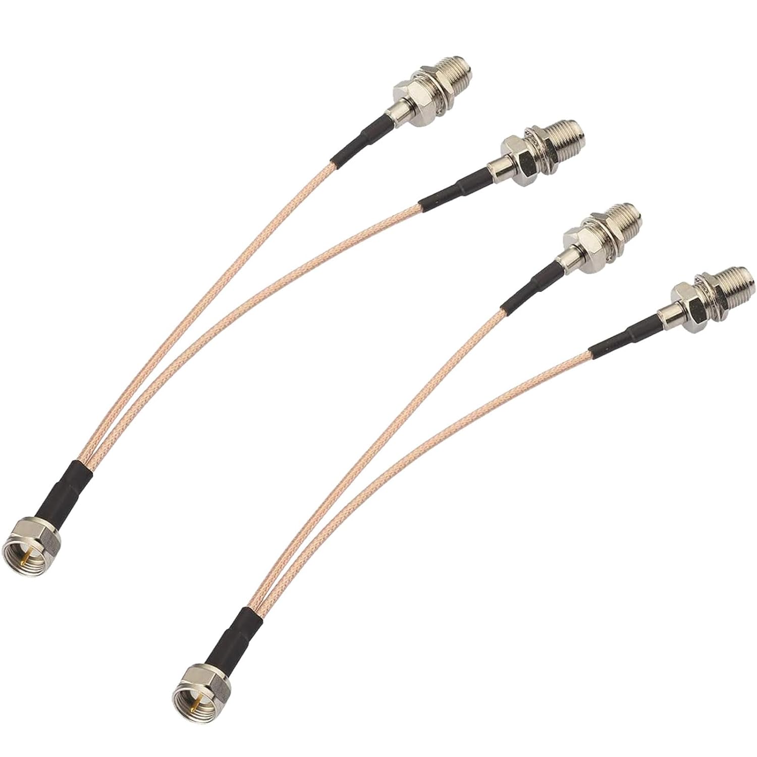 Superbat F-Type RG6 Splitter Coax Cable 75Ohm TV Antenna 3 Way Splitter Combiner F Male to F Dual Female RG316 Coaxial Cable 6inch 2-Pack